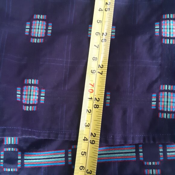 Lipson SZ LG Button Down Men's Shirt 100% Cotton Navy with Red & Green Accents - Picture 13 of 15